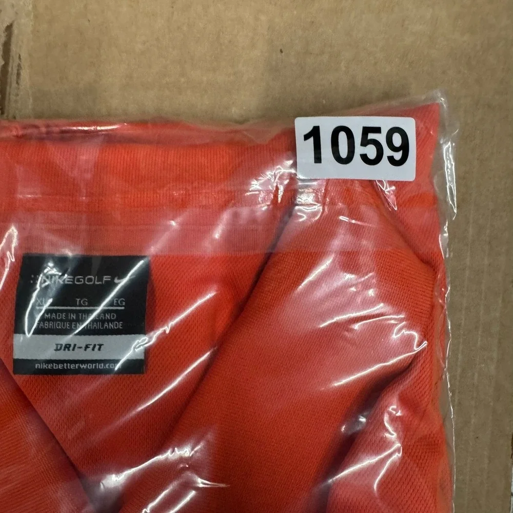 Nike Golf Dri-Fit‎ Polo Shirt XL Orange Shock Top Men's Athletic Golf
